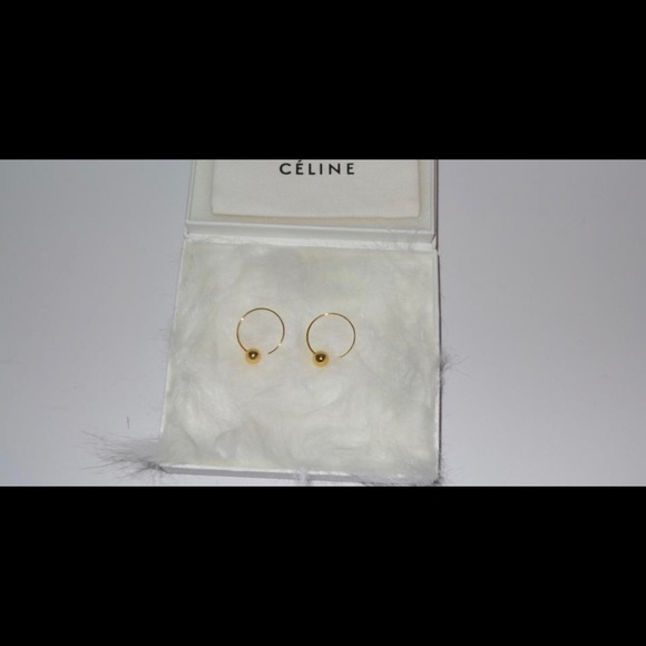 Celine Phoebe Philo Céline DOT SMALL HOOP EARRINGS